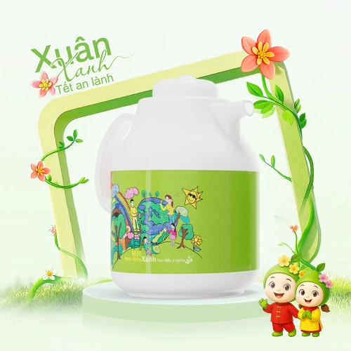 Phích trà 1055TS-1L HT mẫu hoa tết